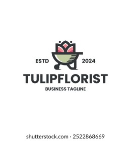 tulipa florista vetor logotipo design