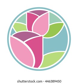Tulip Flower abstract circle