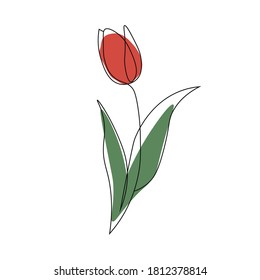 Flor de tulipán. Resumen de estilo minimalista. Ilustración del vector
