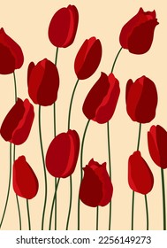 Tulip flower background.Eps 10 vector.