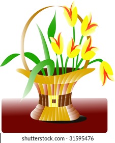 a tulip flower basket