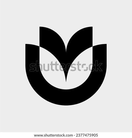 TULIP FLOWER BOLD BLACK LOGO VECTOR ICON SIMPLE ILLUSTRATION