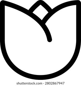 Tulip flower bud line shape