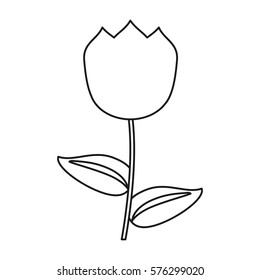 tulip flower decoration easter thin line
