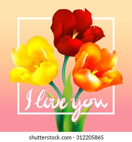 tulip flower design background floral card art