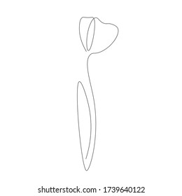 1本の線で描いたチューリップの花のセット 線画スタイルの春の画像 ベクターイラスト 手描き のベクター画像素材 ロイヤリティフリー