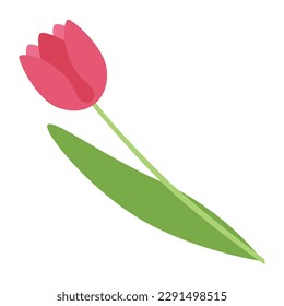 tulip flower flat icon isolated on white background, vector illustration