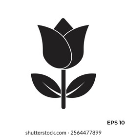 tulip flower flat icon vector