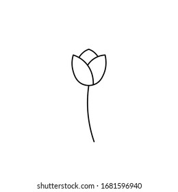 Tulip flower flat vector icon isolated on a white background.