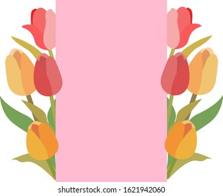 Tulip flower frame design illustration