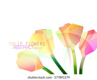 Tulip flower geometric shape vector nature abstract background