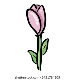 Tulip Flower Hand Drawn Doodle Icon