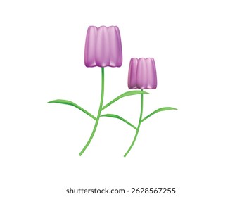  tulip flower icon 3d illustration render