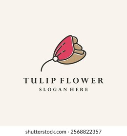 tulip flower icon design template