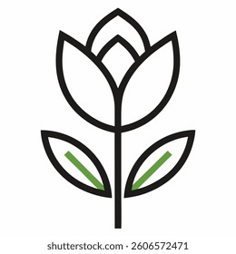 Tulip flower icon illustration vector 