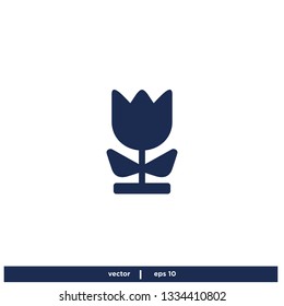 Tulip Flower Icon Logo template