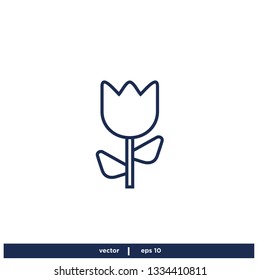 Tulip Flower Icon Logo template