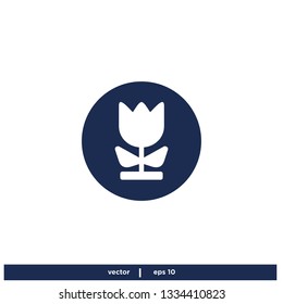 Tulip Flower Icon Logo template