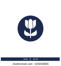 Tulip Flower Icon Logo template