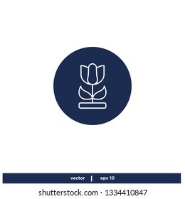 Tulip Flower Icon Logo template