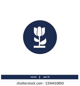 Tulip Flower Icon Logo template