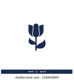 Tulip Flower Icon Logo template