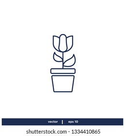 Tulip Flower Icon Logo template