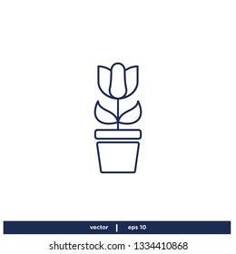 Tulip Flower Icon Logo template