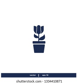 Tulip Flower Icon Logo template