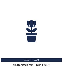 Tulip Flower Icon Logo template