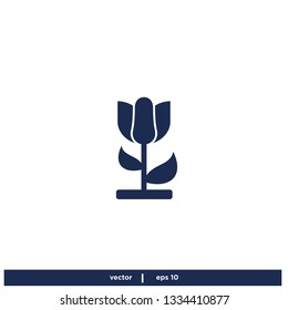 Tulip Flower Icon Logo template