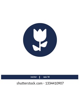 Tulip Flower Icon Logo template