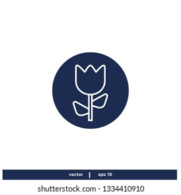 Tulip Flower Icon Logo template