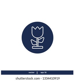 Tulip Flower Icon Logo template