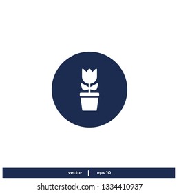 Tulip Flower Icon Logo template