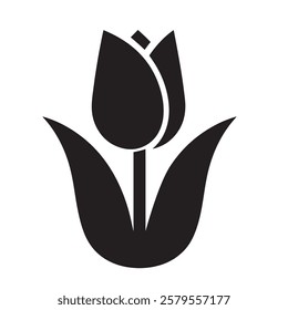 Tulip Flower icon silhouette Vector Illustrations