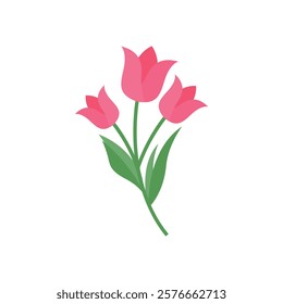 tulip flower icon vector design flat style