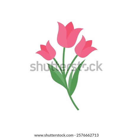 tulip flower icon vector design flat style