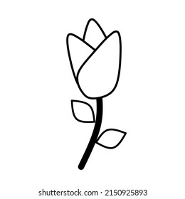 Tulip flower icon vector on white background