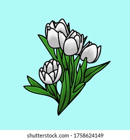 Vector de diseño de iluminación de flor de tulipán