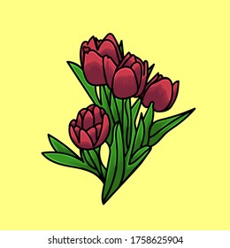 Tulip Flower Illustration Design Vector