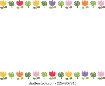 Tulip, flower illustration frame material