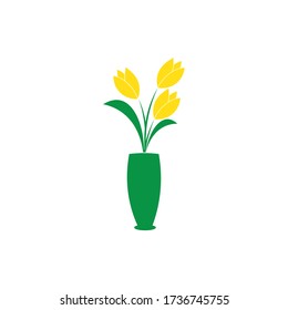 tulip flower illustration logo vector