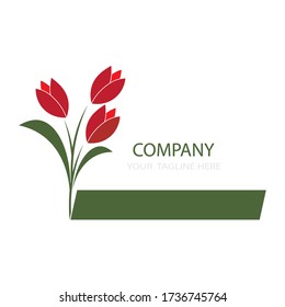 tulip flower illustration logo vector