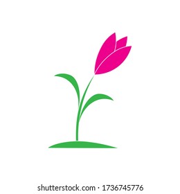 logotipo de ilustración de flor tulipán