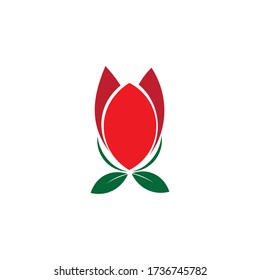 logotipo de ilustración de flor tulipán