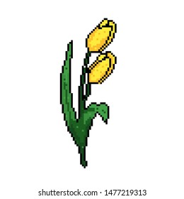 Tulip Flower Illustration Pixel Art Styleflower Stock Vector (Royalty ...