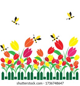 tulip flower illustration vector design