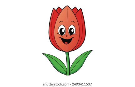 tulip flower illustration white background