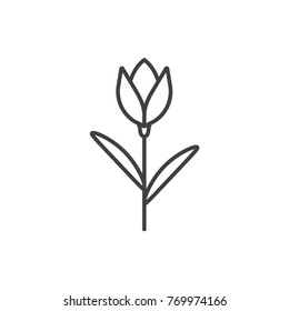 Tulip flower line icon.